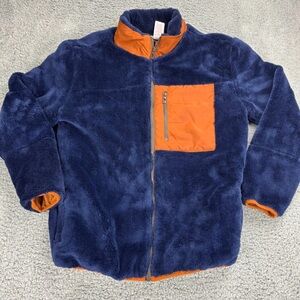 Tommy Bahamas Navy Blue and Orange Fleece Jacket